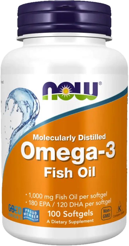 NOW Foods Omega-3 180 EPA / 120 DHA – 200 softgels - beste omega-3 supplement 2026
