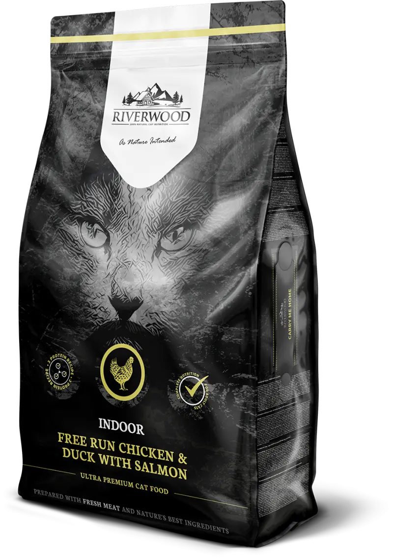 Riverwood Cat Indoor Chicken, Duck with Salmon 6 kg - beste kattenvoer 2026