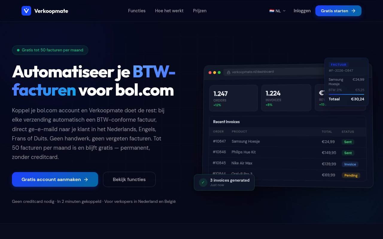 Verkoopmate - bol.com facturatie tool